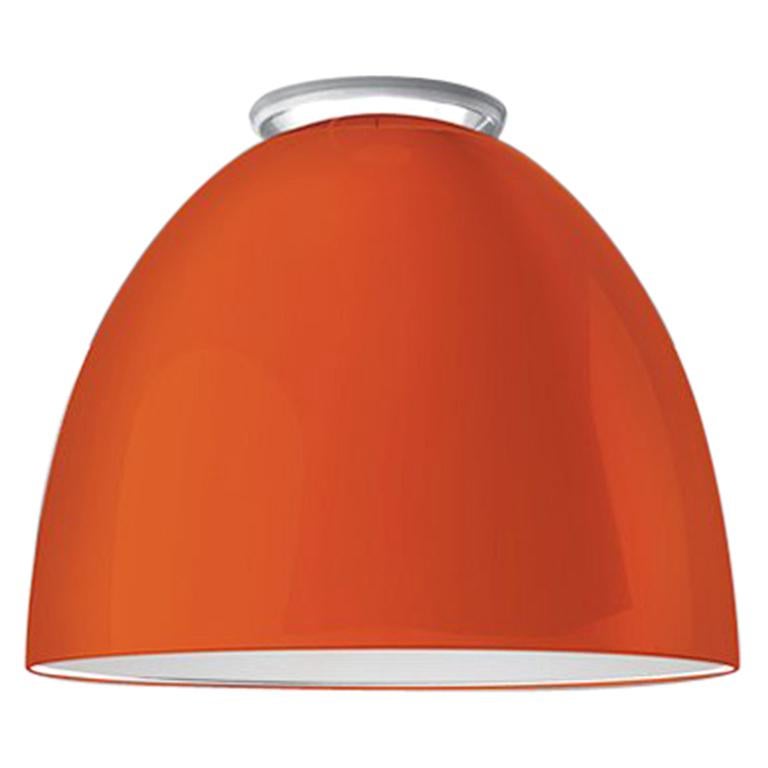Artemide Nur Mini LED Dimmable Ceiling Light in Glossy Orange by Ernesto Gismond For Sale