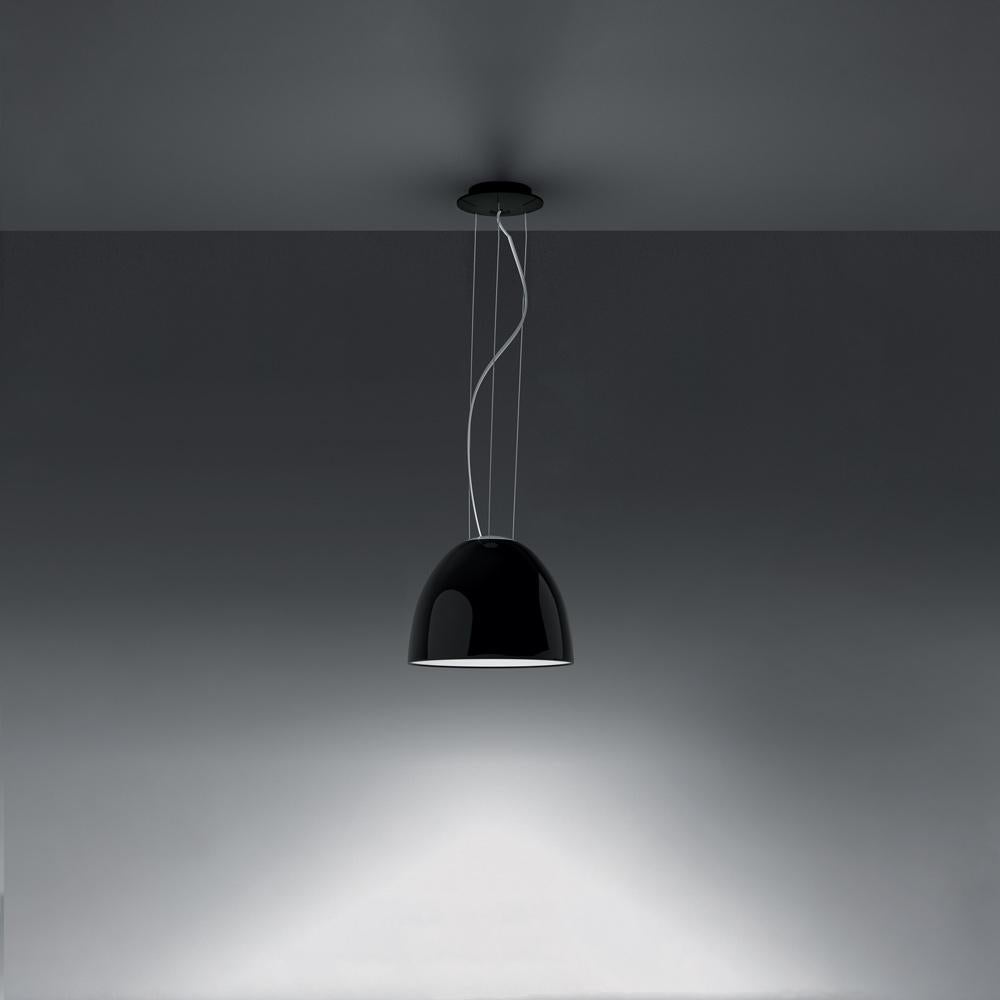 Modern Artemide Nur Mini LED Dimmable Pendant Light in Glossy Black by Ernesto Gismondi For Sale