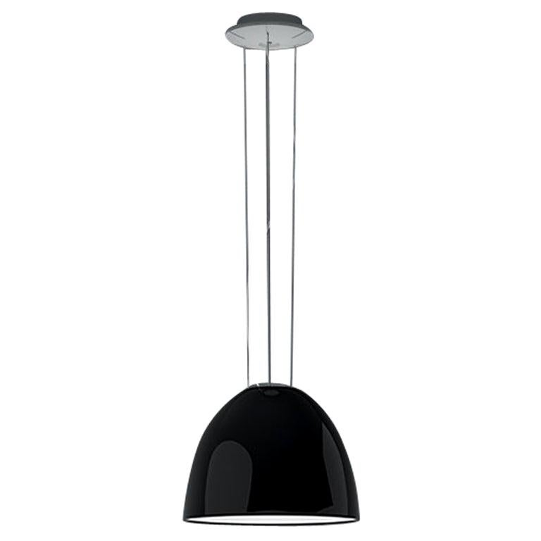 Artemide NUR Mini LED Dimmable Pendant Light in Glossy Black w/ Extension by Ern For Sale