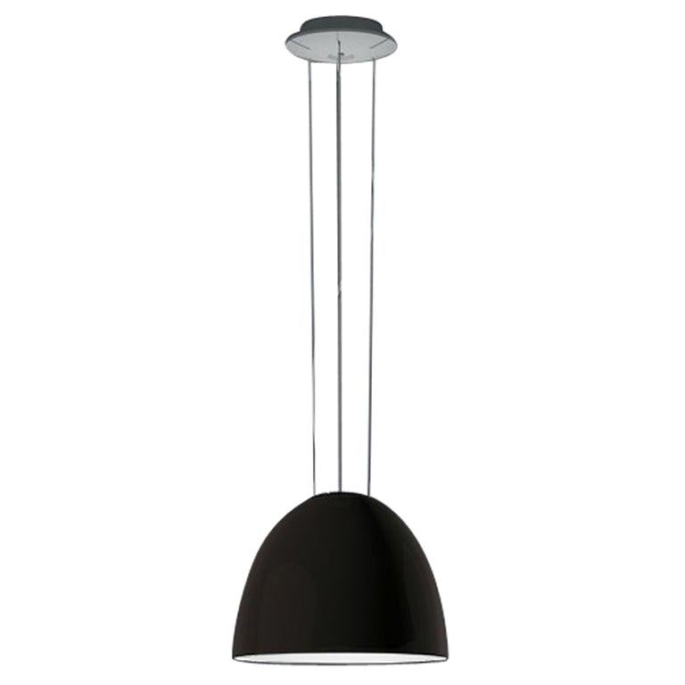 Artemide NUR Mini LED Dimmable Pendant Light in Glossy Grey w/ Extension by Erne
