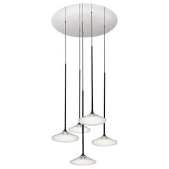 Lustre à cinq lumières Artemide Orsa 21 LED en noir de Foster & Partner