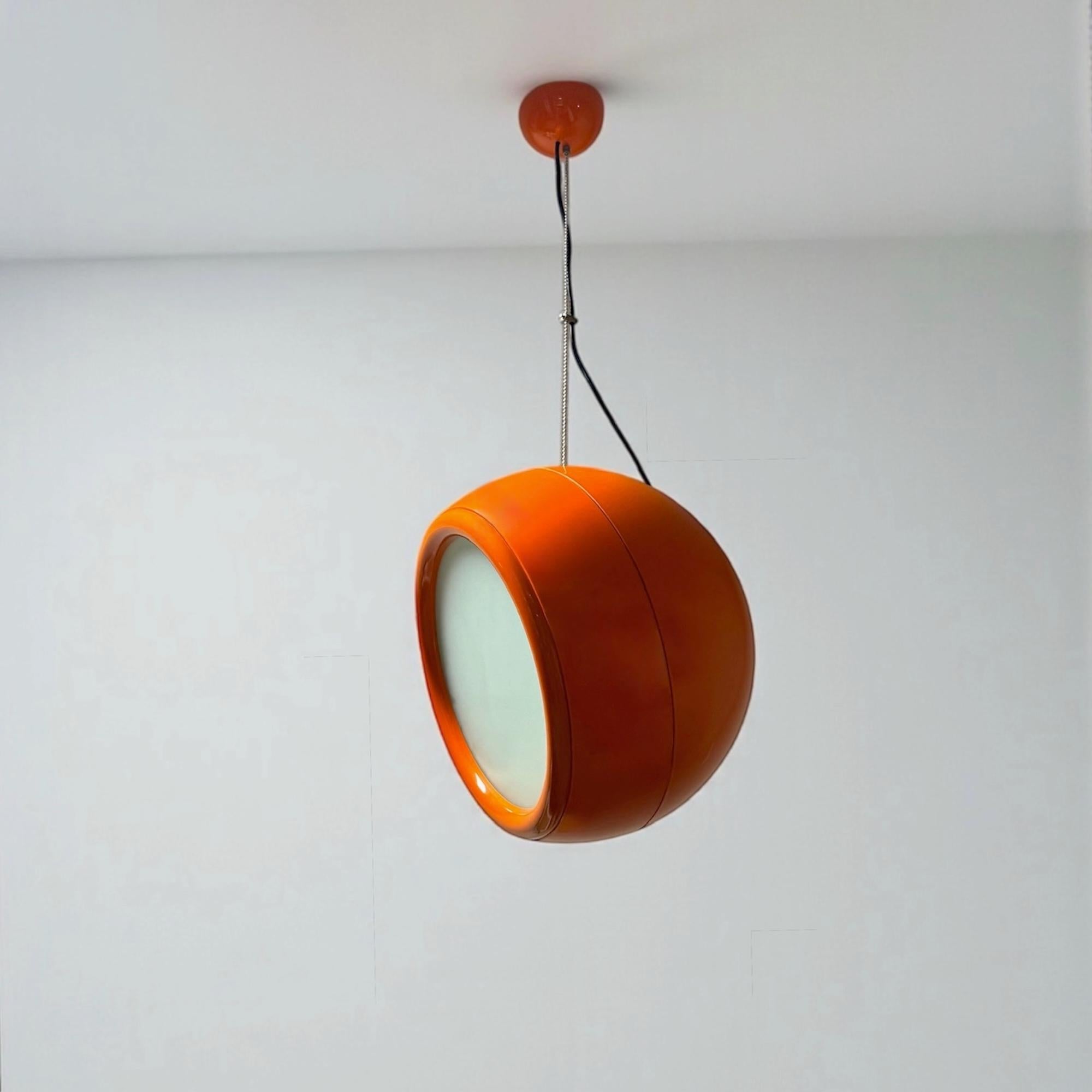 Artemide 'Pallade' Orange Hanging Lamp by Studio Tetrarch - Italian Design Icon For Sale 7