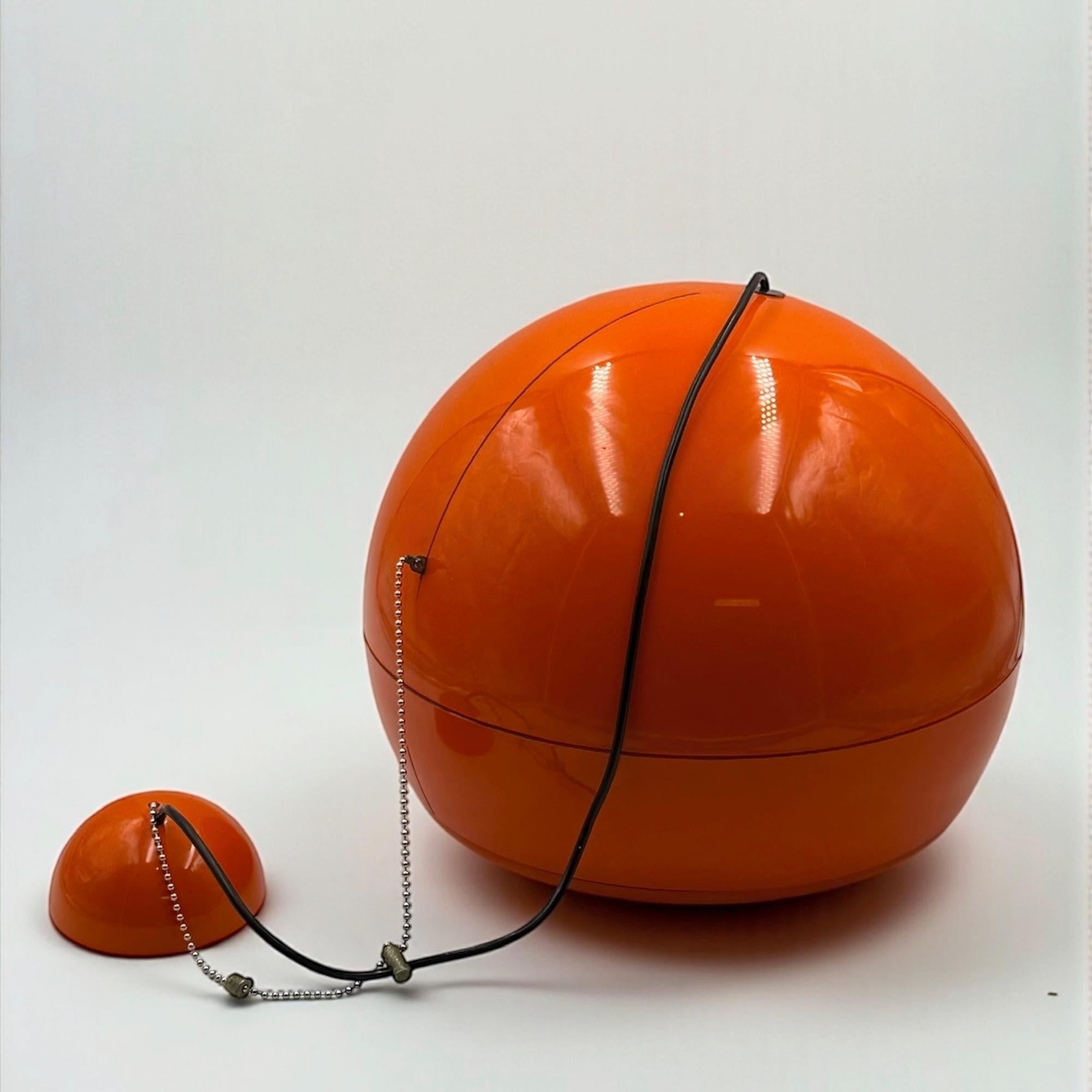 Artemide 'Pallade' Orange Hanging Lamp by Studio Tetrarch - Italian Design Icon For Sale 9