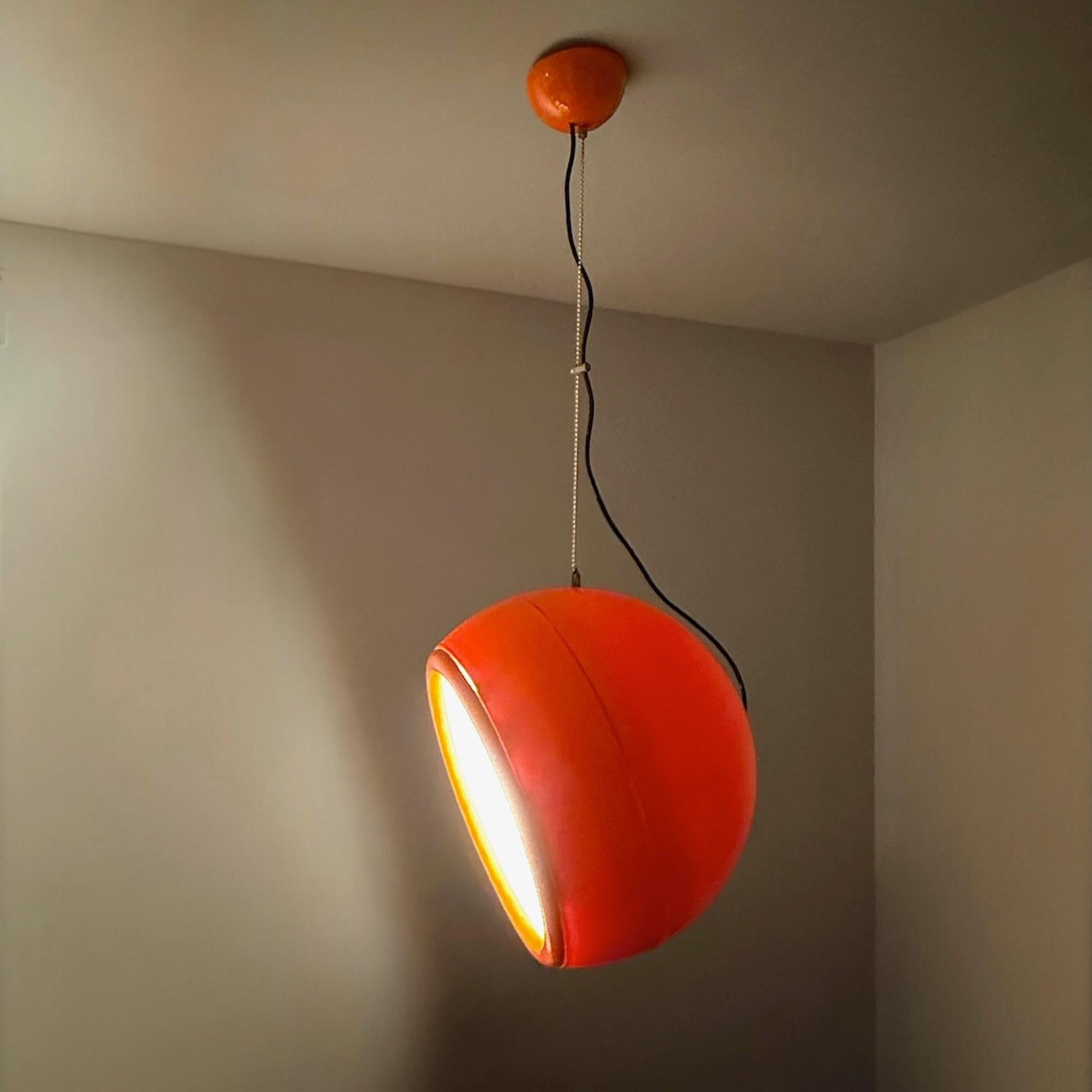 Artemide 'Pallade' Orange Hanging Lamp by Studio Tetrarch - Italian Design Icon For Sale 2