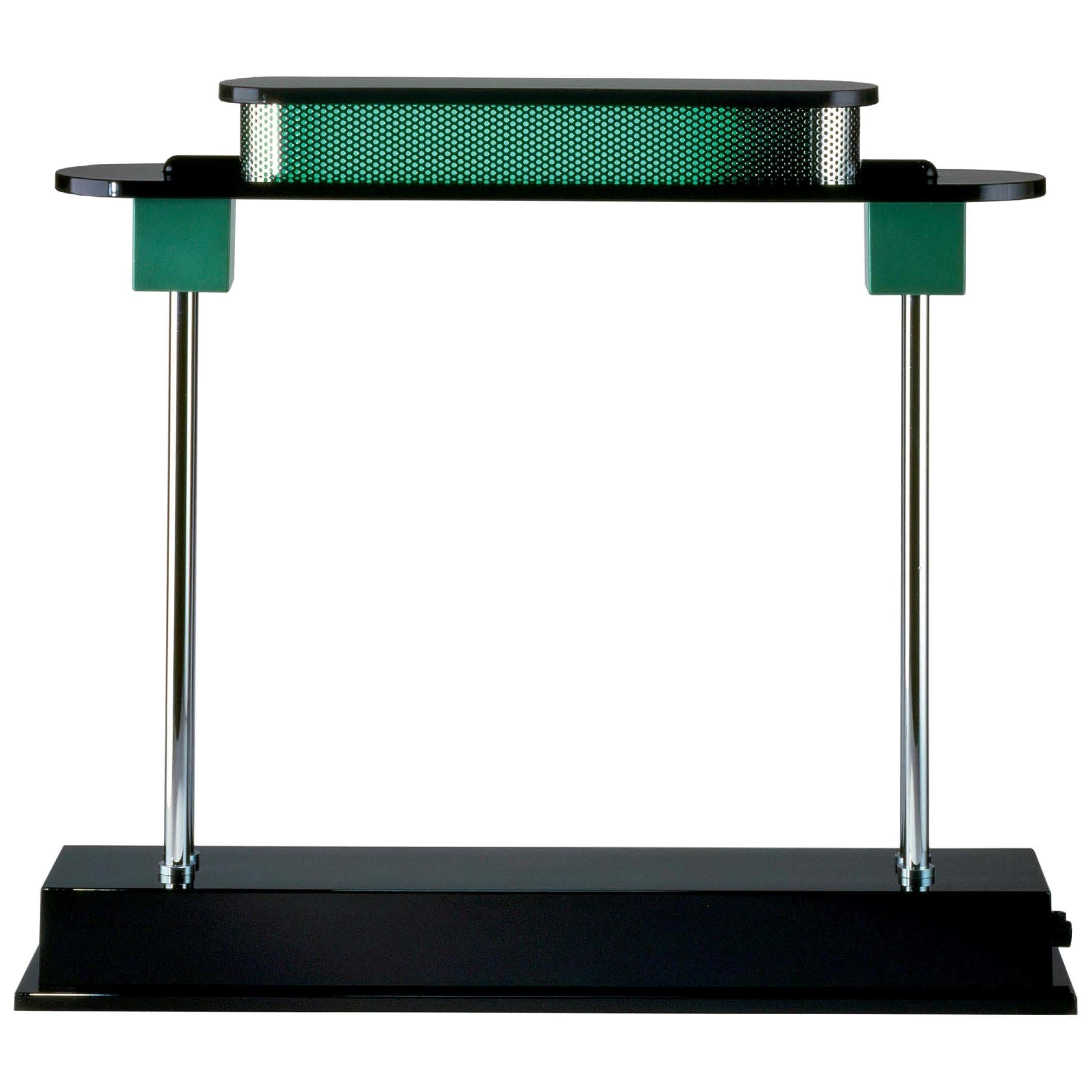 Artemide Pausania LED Table Lamp in Black and Green by Ettore Sottsass