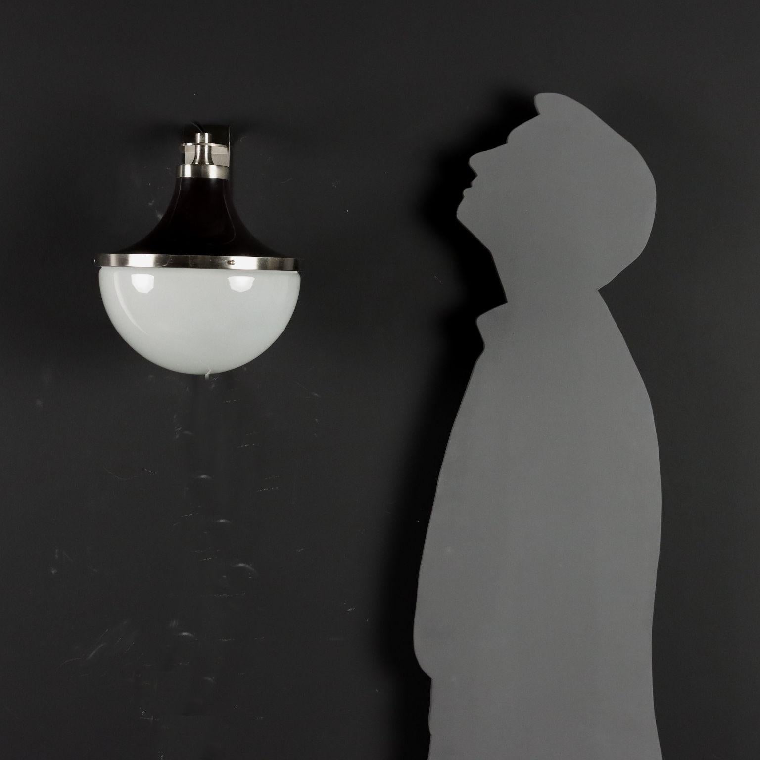Mid-Century Modern Artemide PI Parete Lamps Glass Italy 1960s
