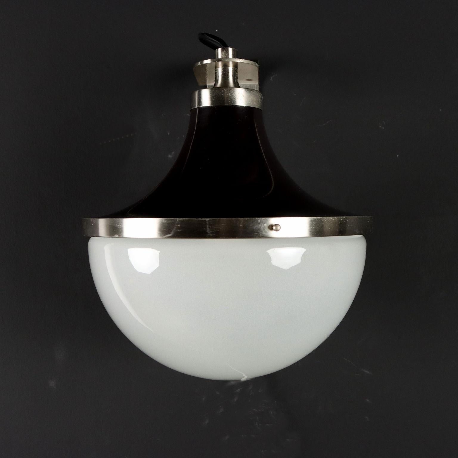 Mid-20th Century Artemide PI Parete Lamps Glass Italy 1960s