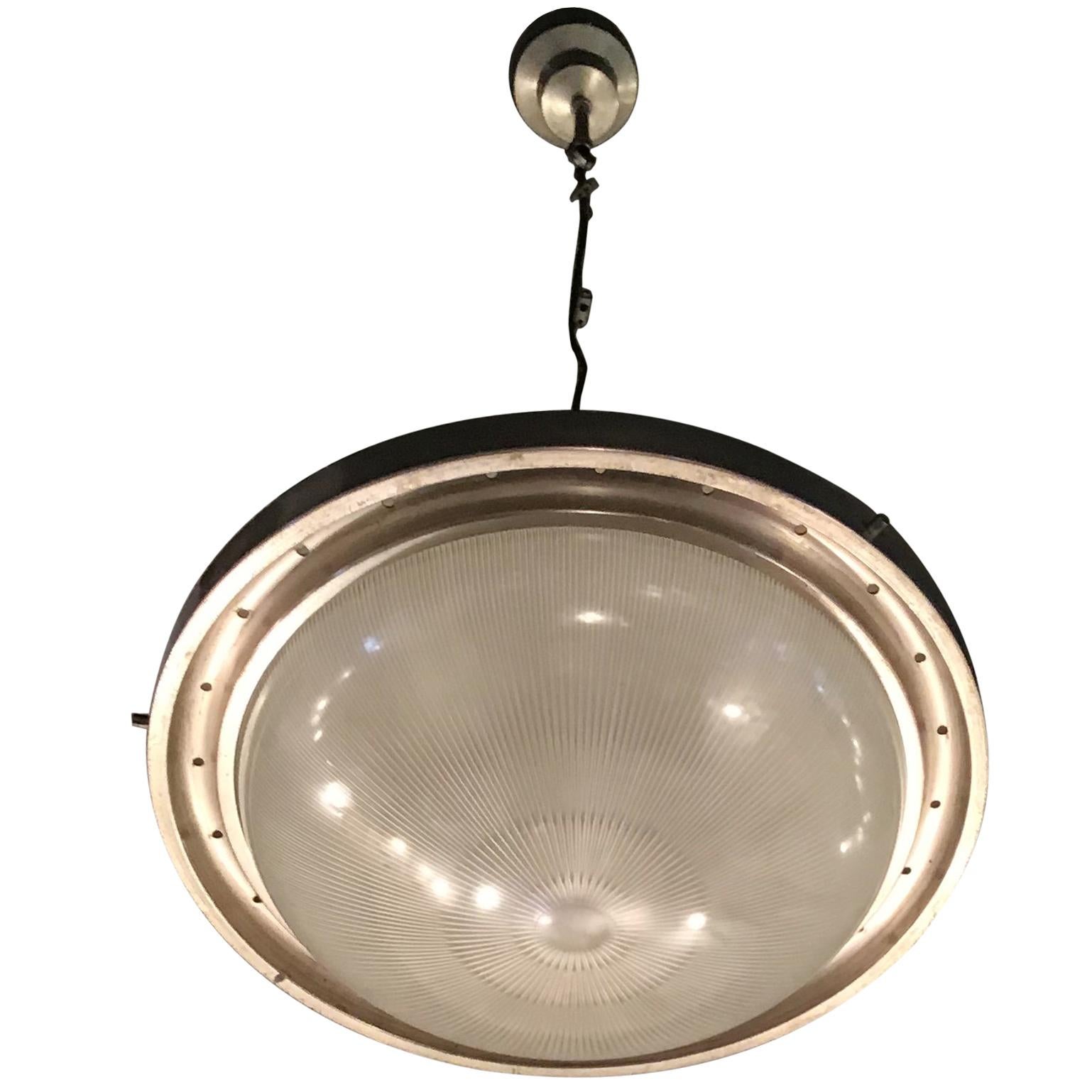 Artemide Sergio Mazza Araña "TAU" 1960 Hierro Sello Vidrio Aluminio Lacado en venta