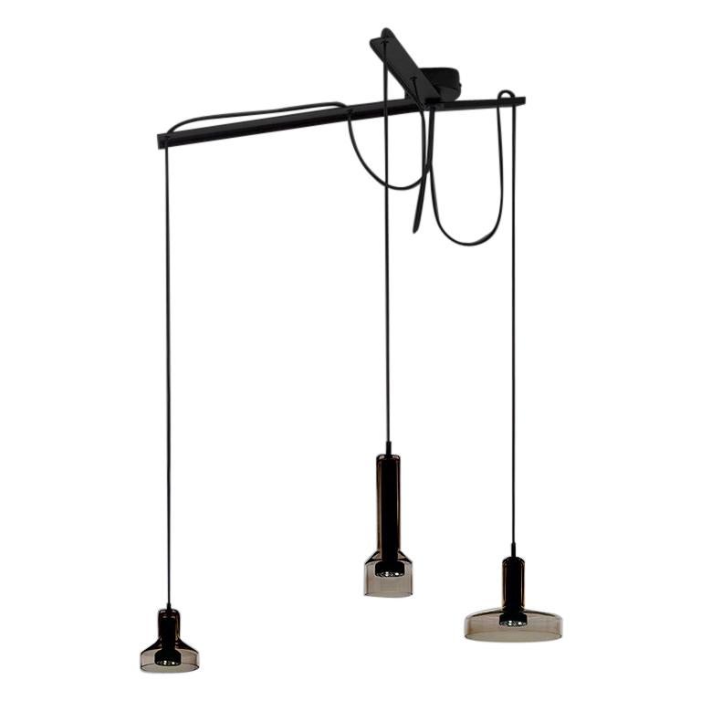 Artemide Stablight Triple Suspension - Lampe Marron clair en vente