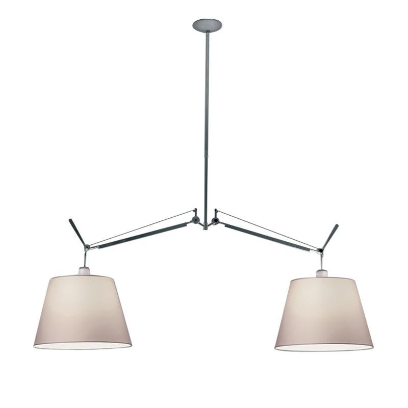 Artemide Tolomeo 12" Parch Double Pendant Lamp For Sale