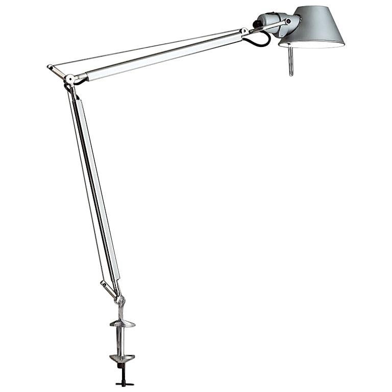 Artemide Tolomeo Classic Table Lamp with Clamp in Aluminum