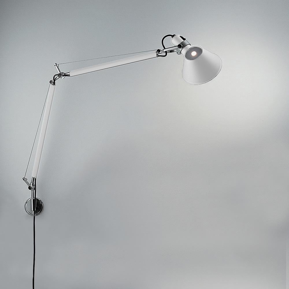 An extension to the iconic Tolomeo family, Tolomeo wall combines the body of the Tolomeo table lamp with a surface or J-box mounting wall support, allowing for a wall lighting solution that provides flexibility and style.

Bulb not included. Only