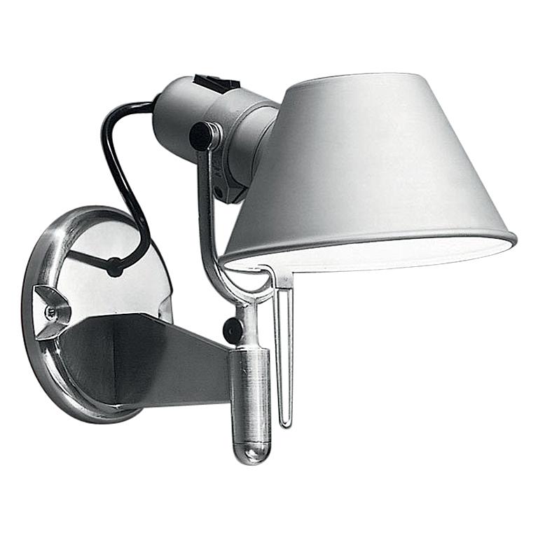 Artemide Tolomeo Classic Wall Spot Light with Switch in Aluminum