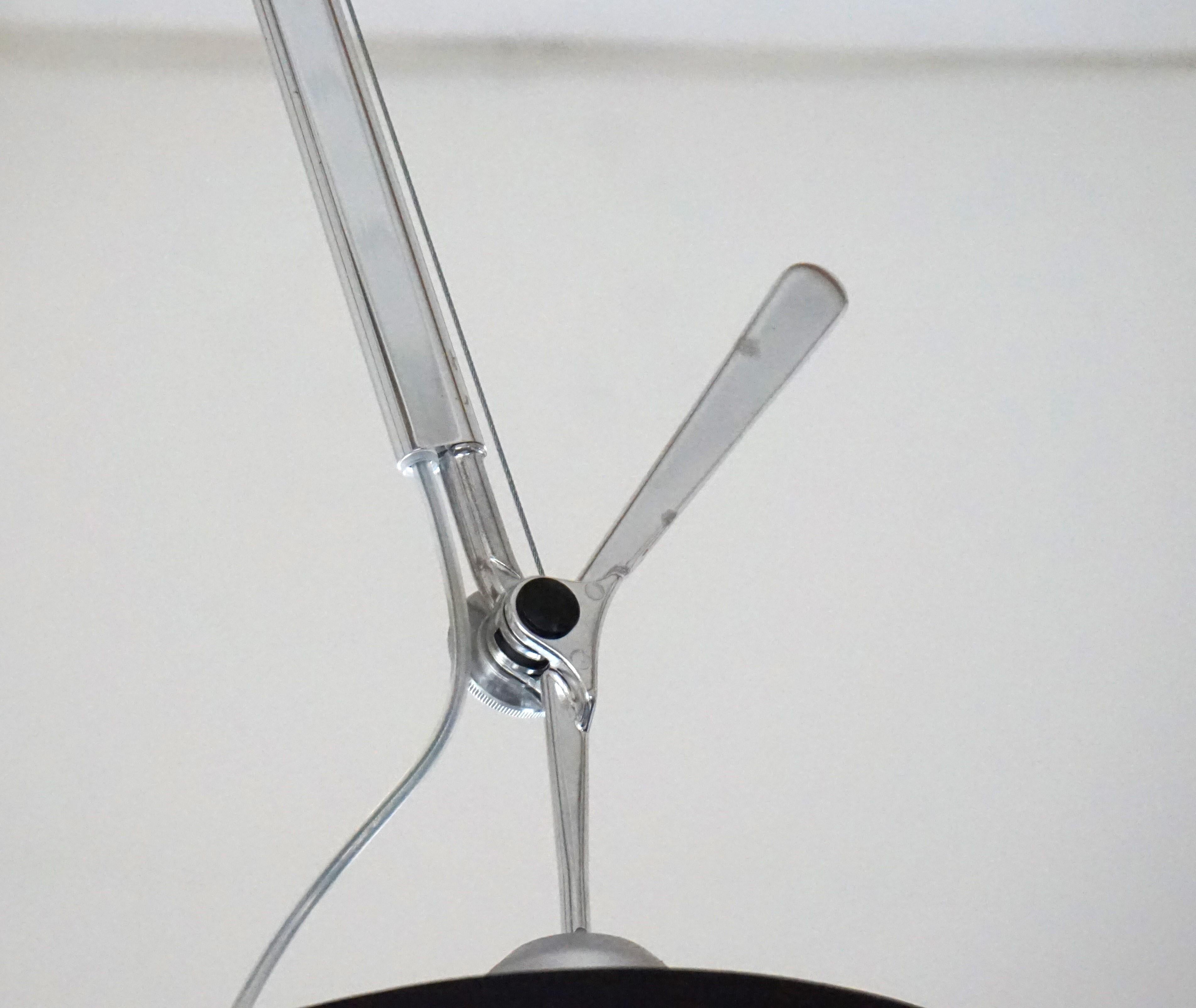 Cromo Lampada a sospensione Artemide Tolomeo Decentrata di De Lucchi e Fassina, 1987