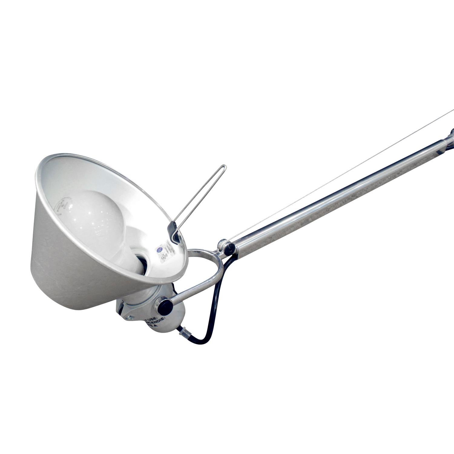 Italian Artemide Tolomeo Fiber Double Pendant Lamp in Chrome, 2015 Signed For Sale