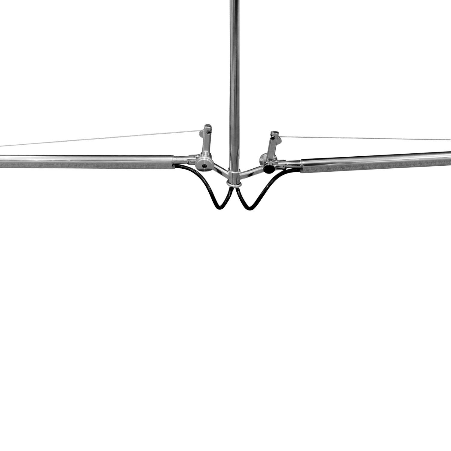 Machine-Made Artemide Tolomeo Fiber Double Pendant Lamp in Chrome, 2015 Signed For Sale