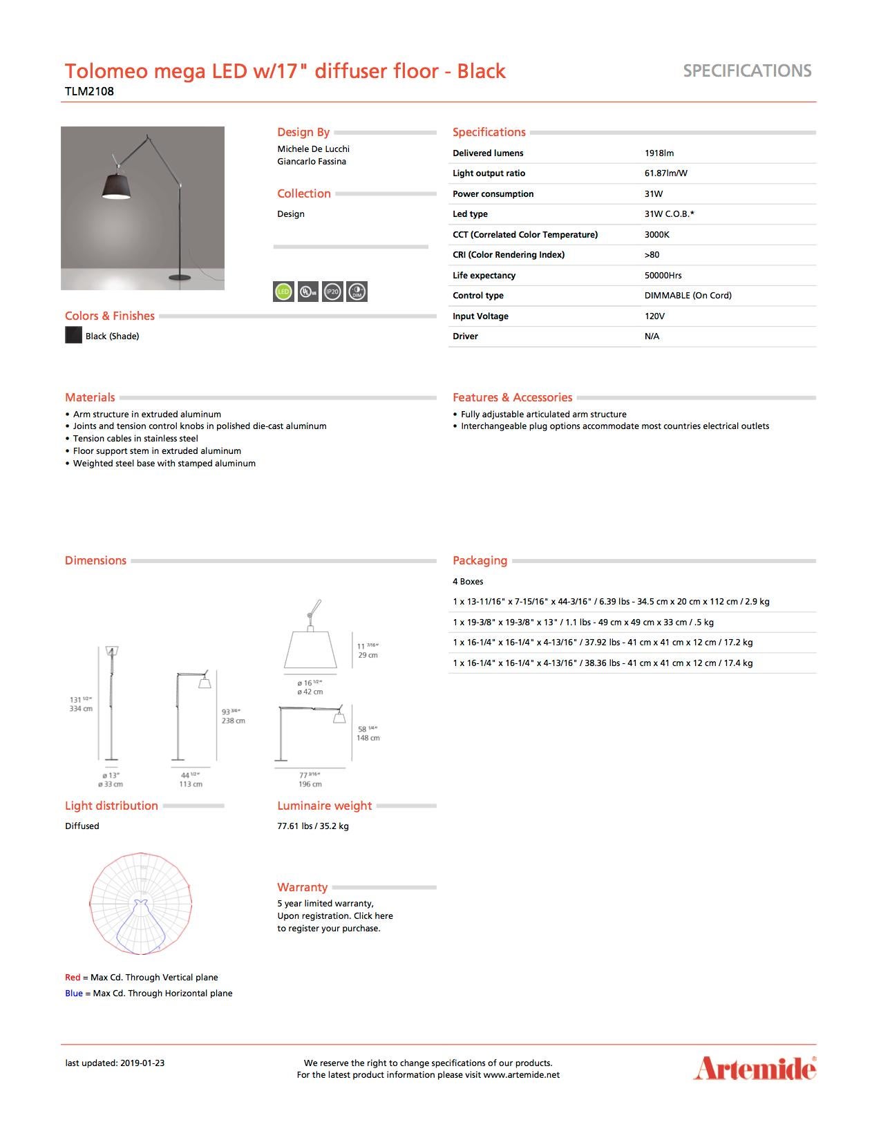 artemide tolomeo mega floor