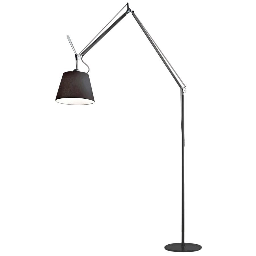 Artemide Tolomeo Mega LED Floor Lamp in All Black For Sale