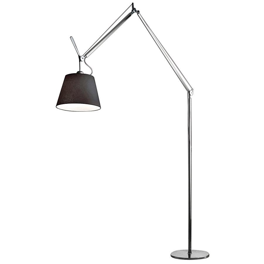 Lampadaire Artemide Tolomeo Mega LED à LED avec diffuseur noir en vente