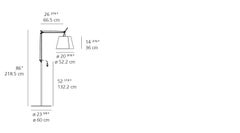 Artemide Tolomeo Mega Outdoor Floor Lamp in Black by De Lucchi, Fassina