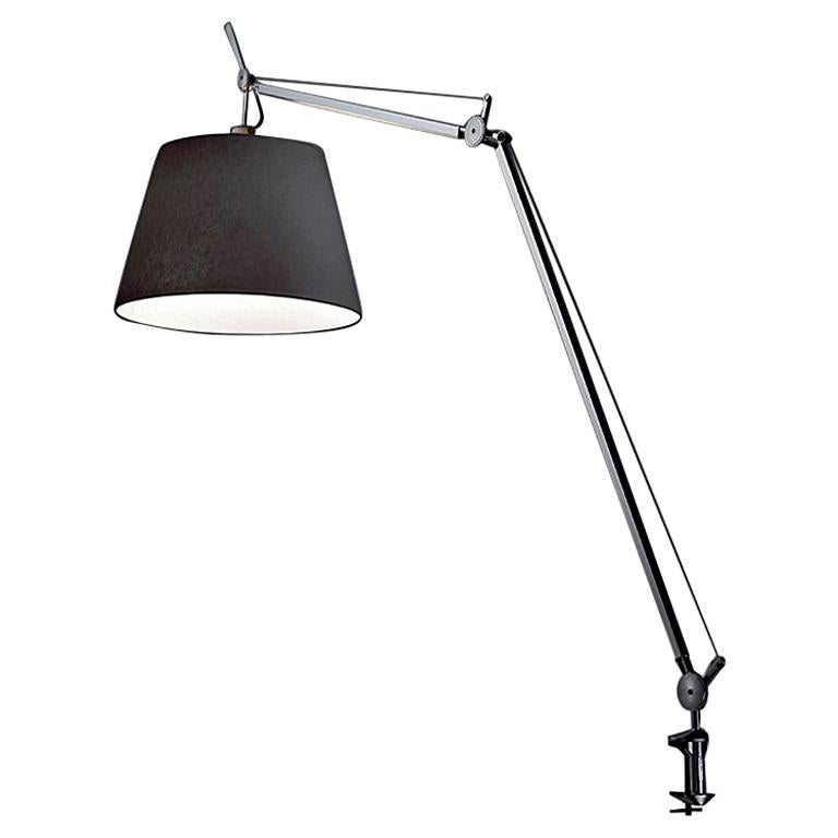 Artemide Tolomeo Mega Table Lamp with Black Diffuser and Clamp For Sale