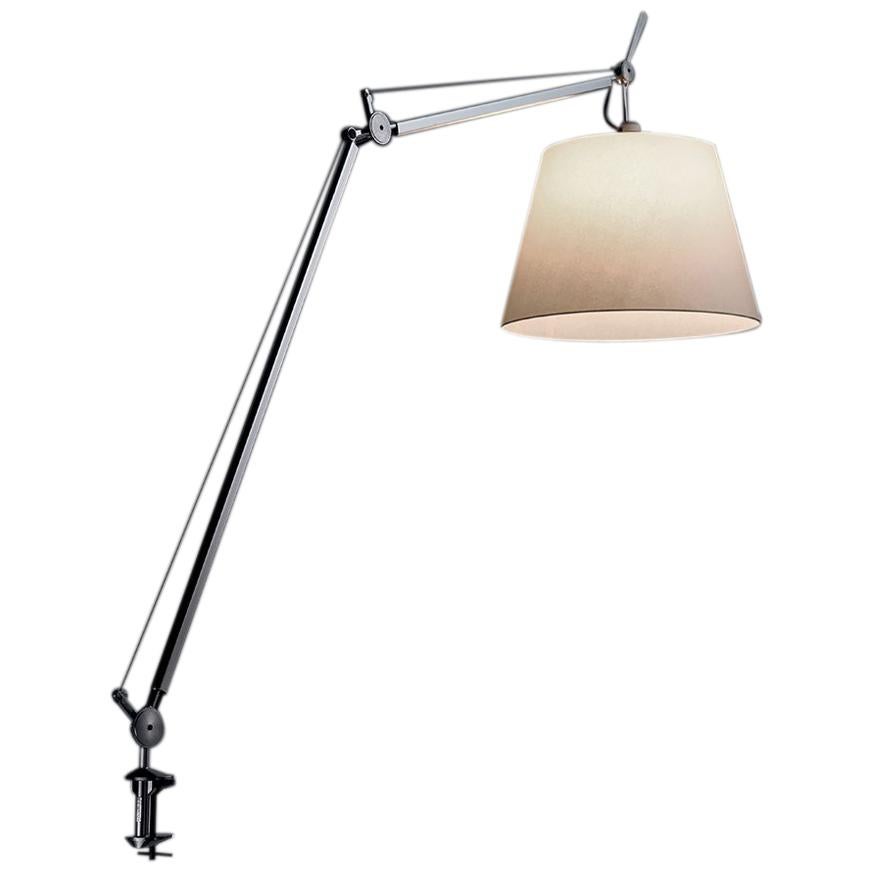 Artemide Tolomeo Mega Table Lamp with Parchment Diffuser and Clamp For Sale