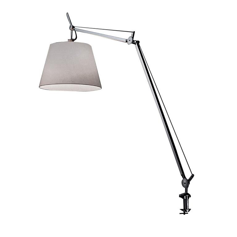 Artemide Tolomeo Mega Table Lamp with Silver Diffuser and Clamp For Sale