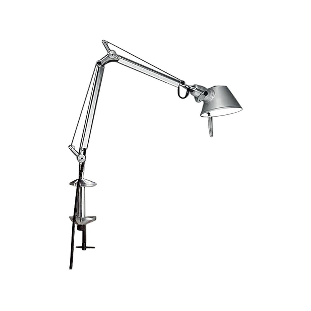 Artemide Tolomeo Micro LED Table Lamp with Clamp in Aluminum