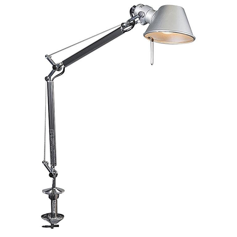 Artemide Tolomeo Micro Table Lamp with Clamp in Aluminum