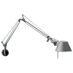 Artemide Tolomeo Micro Wall Light with J Bracket in Aluminum