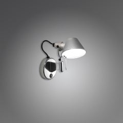 Artemide Tolomeo Micro Wall Spot Light with Switch in Aluminum