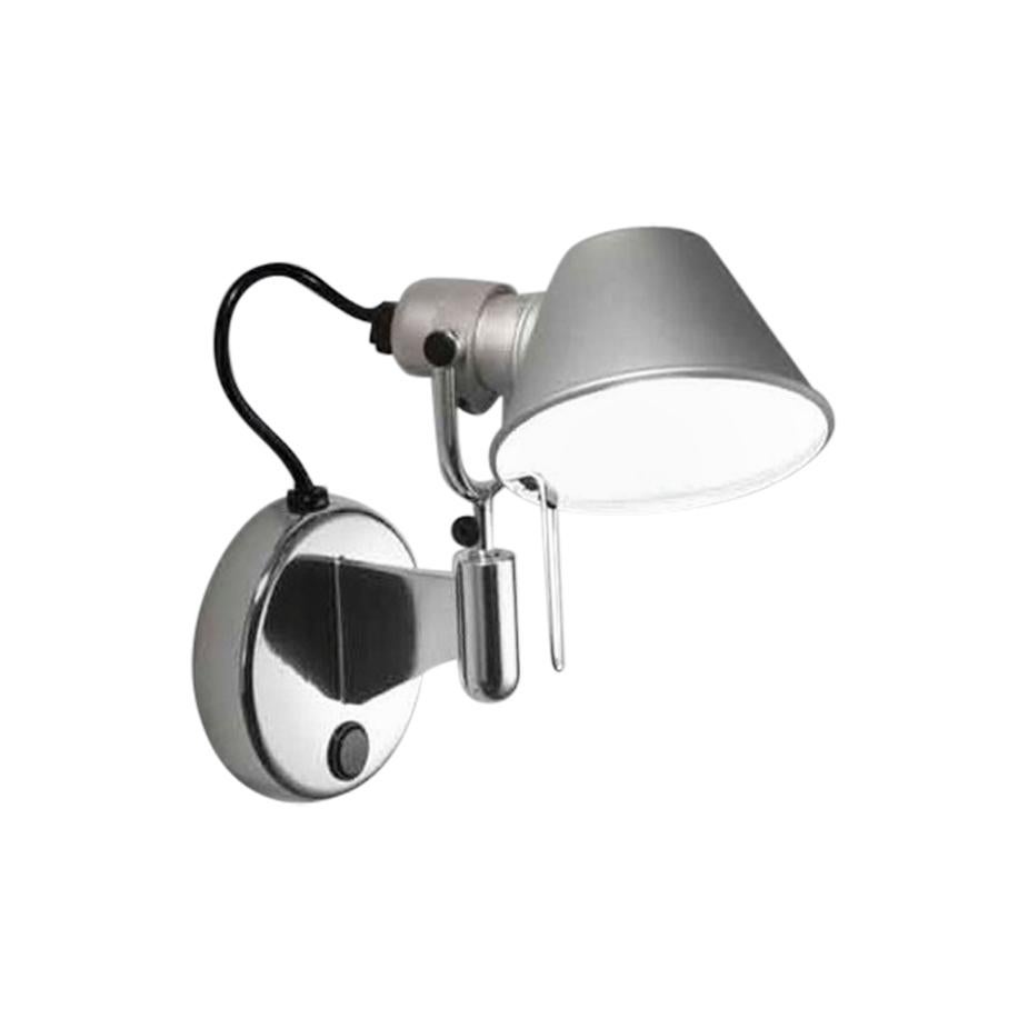 Artemide Tolomeo Micro Wall Spot Light with Switch in Aluminum For Sale