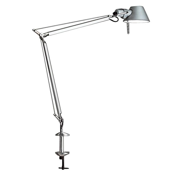 Artemide Tolomeo Midi LED Table Lamp in Aluminum with Clamp For Sale