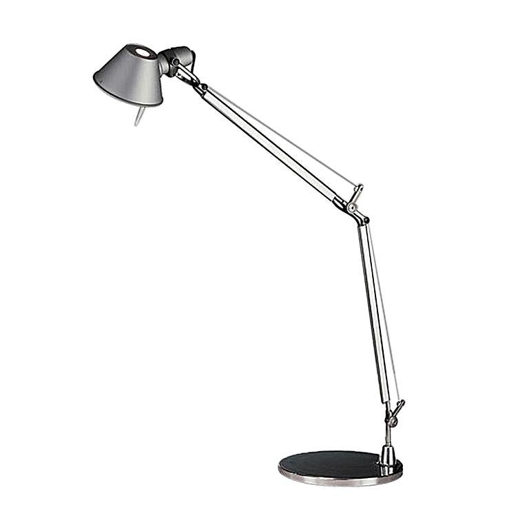 Artemide Tolomeo Mini LED Table Lamp in Aluminum with Base For Sale