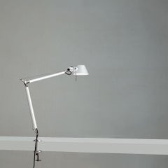 Artemide Tolomeo Mini Table Lamp in White with Clamp