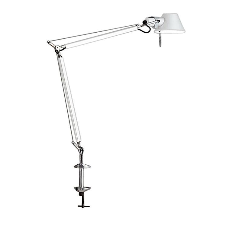 Artemide Tolomeo Mini Table Lamp in White with Clamp For Sale