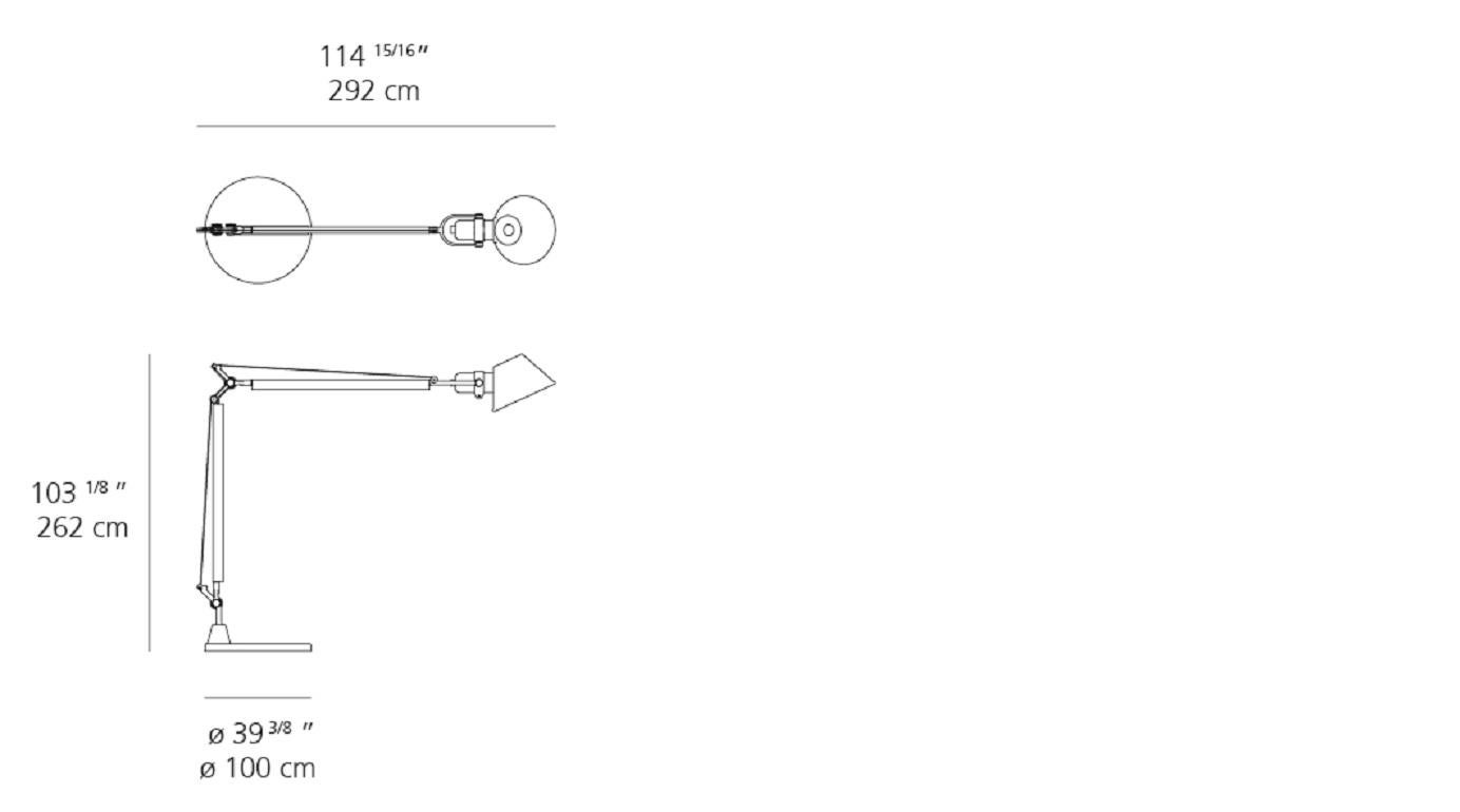 italien Lampadaire LED Artemide Tolomeo XXL avec base en aluminium en vente