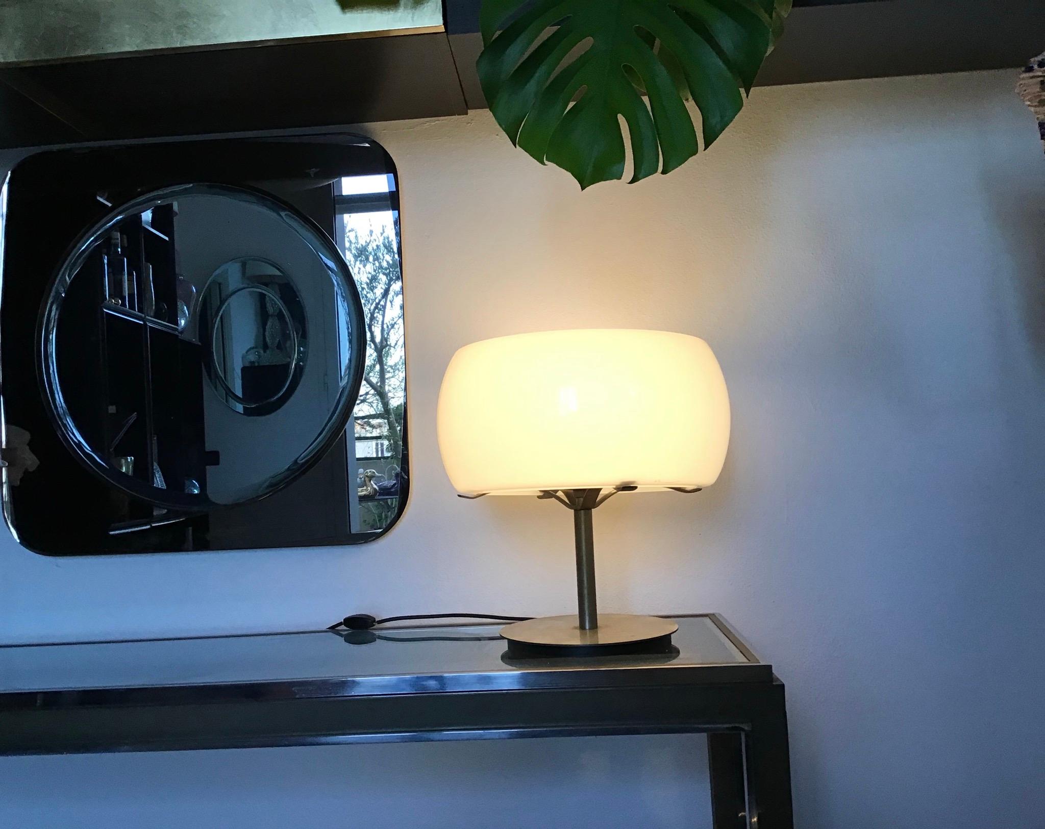 Artemide Vico Magistretti Table Lamp Glass Metal Chrome 1964 Italy In Good Condition In Milano, IT