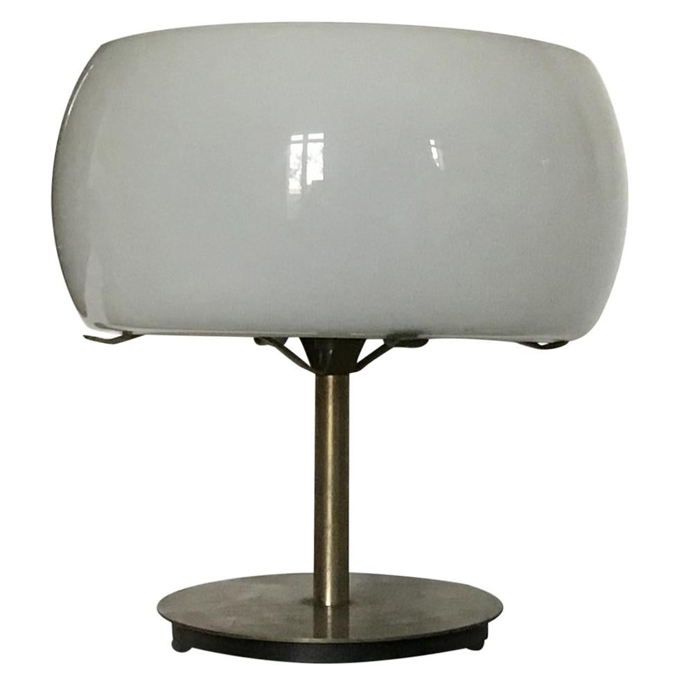 Artemide Vico Magistretti Table Lamp Glass Metal Chrome 1964 Italy
