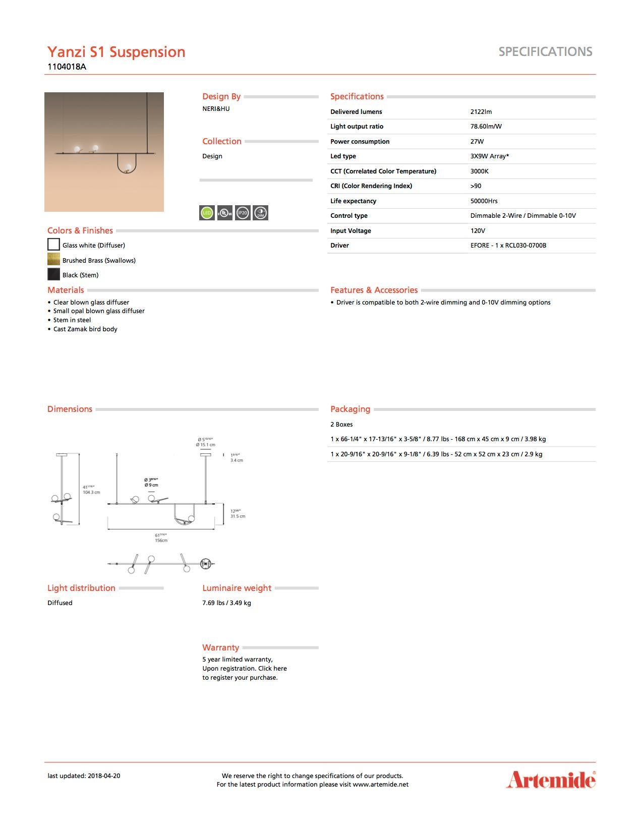 Artemide Yanzi-Kronleuchter in Schwarz von Neri&Hu (Italienisch) im Angebot