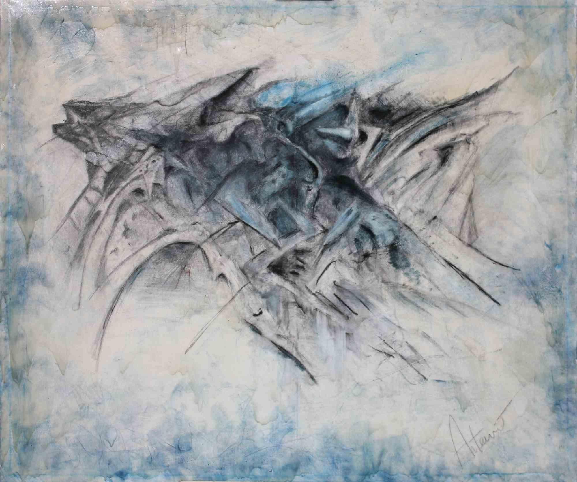The work is titled "Glimpses of infinity 160 big" is part of the series "Glimpses of infinity" measuring 120 × 100 cm by artist Artemio Ceresa, it was created in 2019. The technique is mixed media on canvas and the signature on the front Artemio .