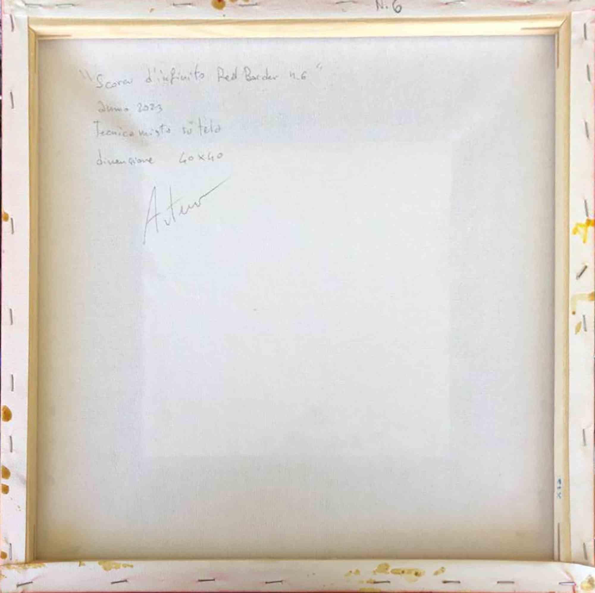 „Scorci d'infinito red border n.6“ – Mixed Media von Artemio Ceresa – 2023 im Angebot 2