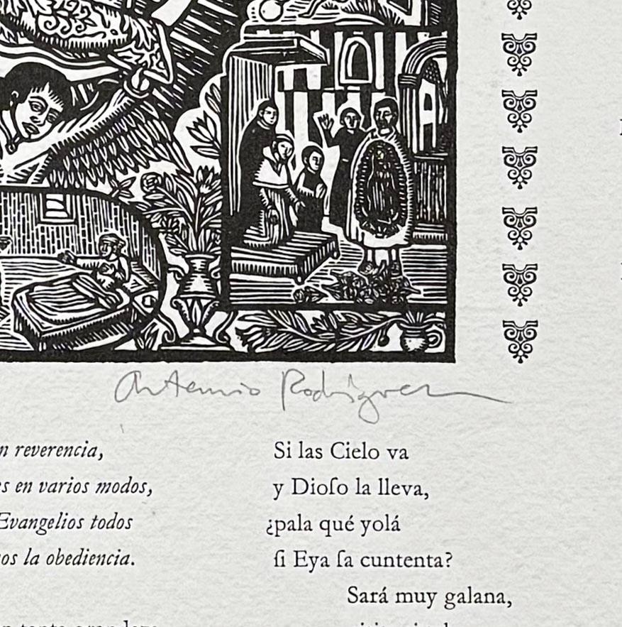 Dos Villancicos (Two Carols) - Gray Portrait Print by Artemio Rodriguez