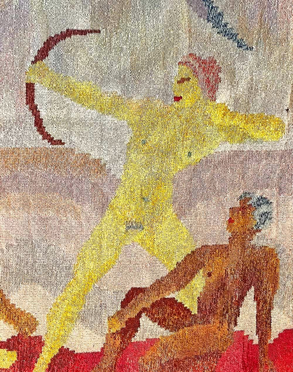 „Artemis und die Jäger“, fabelhafter Art-Déco-Wandteppich mit Aktdarstellungen, Schweden (Art déco) im Angebot