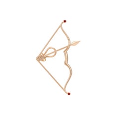 Artemis’ Bow Earring, 18-carat red gold rubies and diamonds