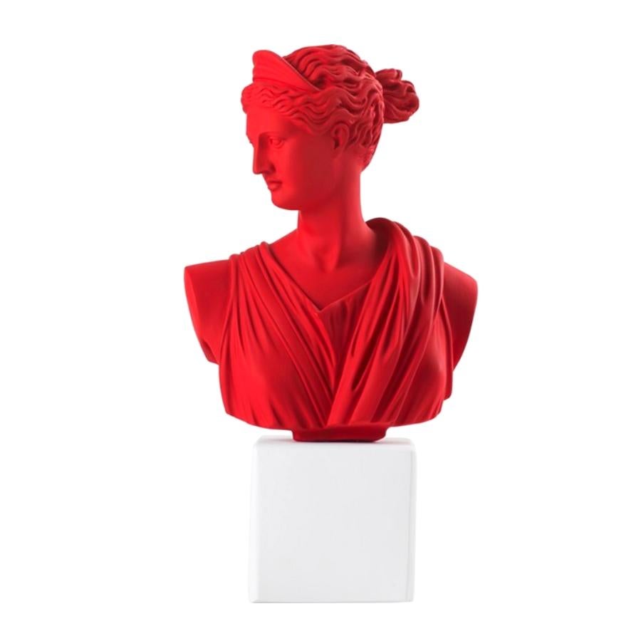 Greek In Stock in Los Angeles, Artemis Bust Statue in Red XL