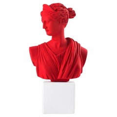 En stock à Los Angeles:: Statue buste d'Artémis en rouge XL