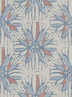 Artemis Custom Made Hand-Knotted Natural Coral Blue Wool Rug by Allegra Hicks