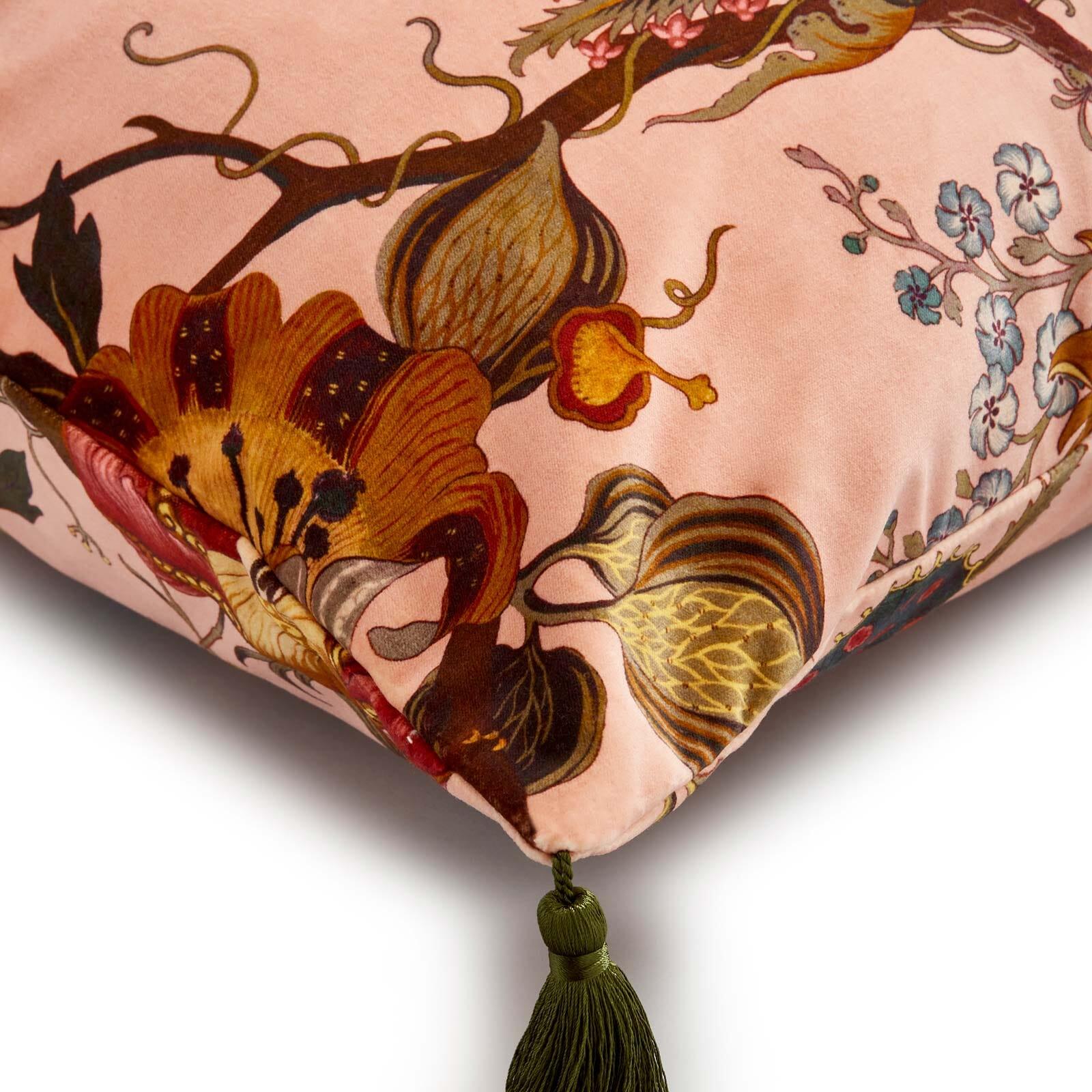 An homage to legendary Vogue editor Diana Vreeland's 'Garden in Hell' room, this ARTEMIS cushion is in fact a rather heavenly combination of painterly florals and a pretty blush pink colourway. Made in England from luxurious British velvet, it's