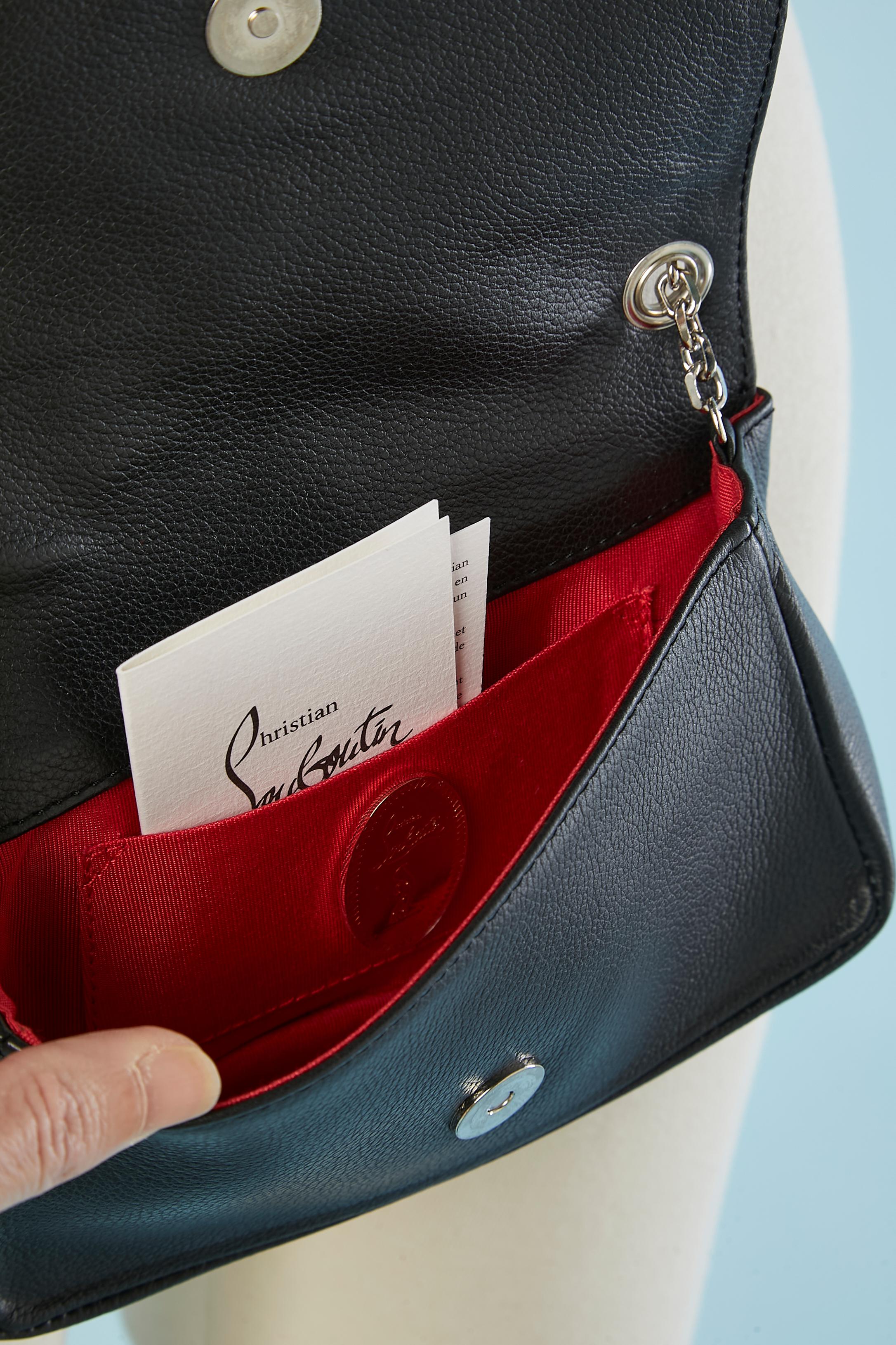 Artemis leather evening bag with Paris site-sight shoulder strap C. Louboutin  For Sale 3